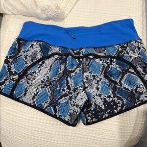 Blue Patterned Women's Shorts